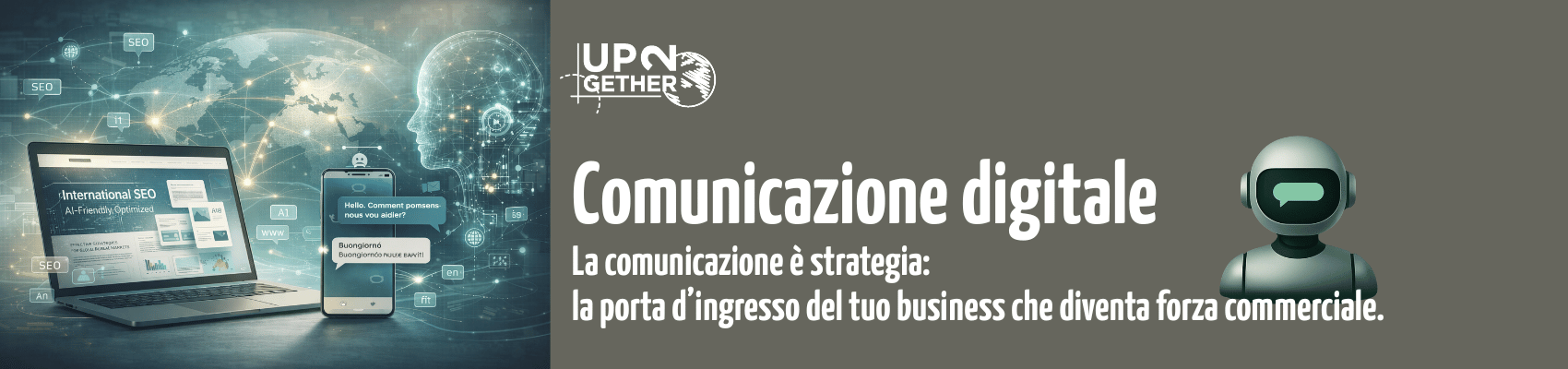 Banner Webnity, siti internet e chatbot con UP2gether di Barbara de Siena Webnity significa comunicazione digitale e web per ampliare i mercati del tuo brand con Barbara de Siena di UP2gether