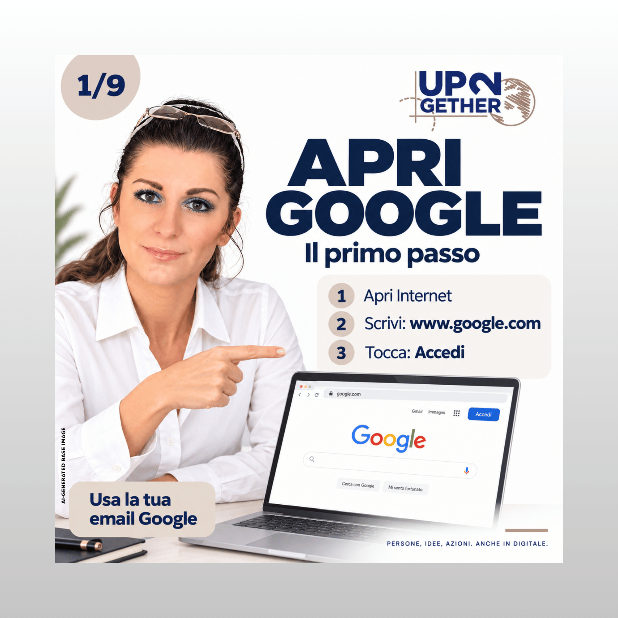 Google Calendar 1 UP2gether Digital Essential Barbara de Siena Come aprire Google per iniziare a usare Google Calendar in un club sportivo