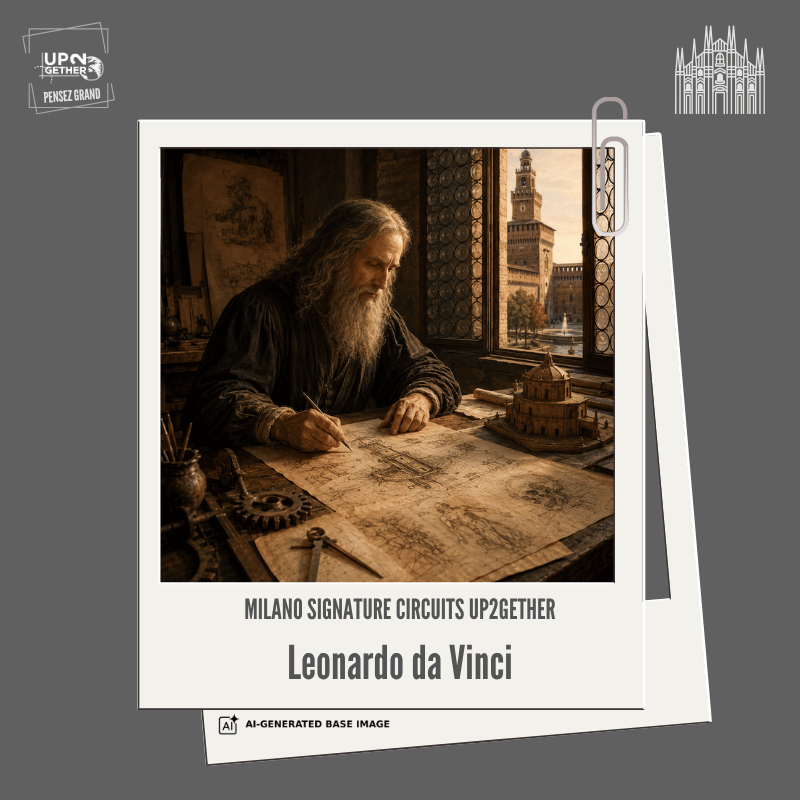 Léonard de Vinci à Milan | Signature Circuit by UP2gether Léonard de Vinci à Milan, figure d’intelligence et d’innovation — Signature Circuit by UP2gether